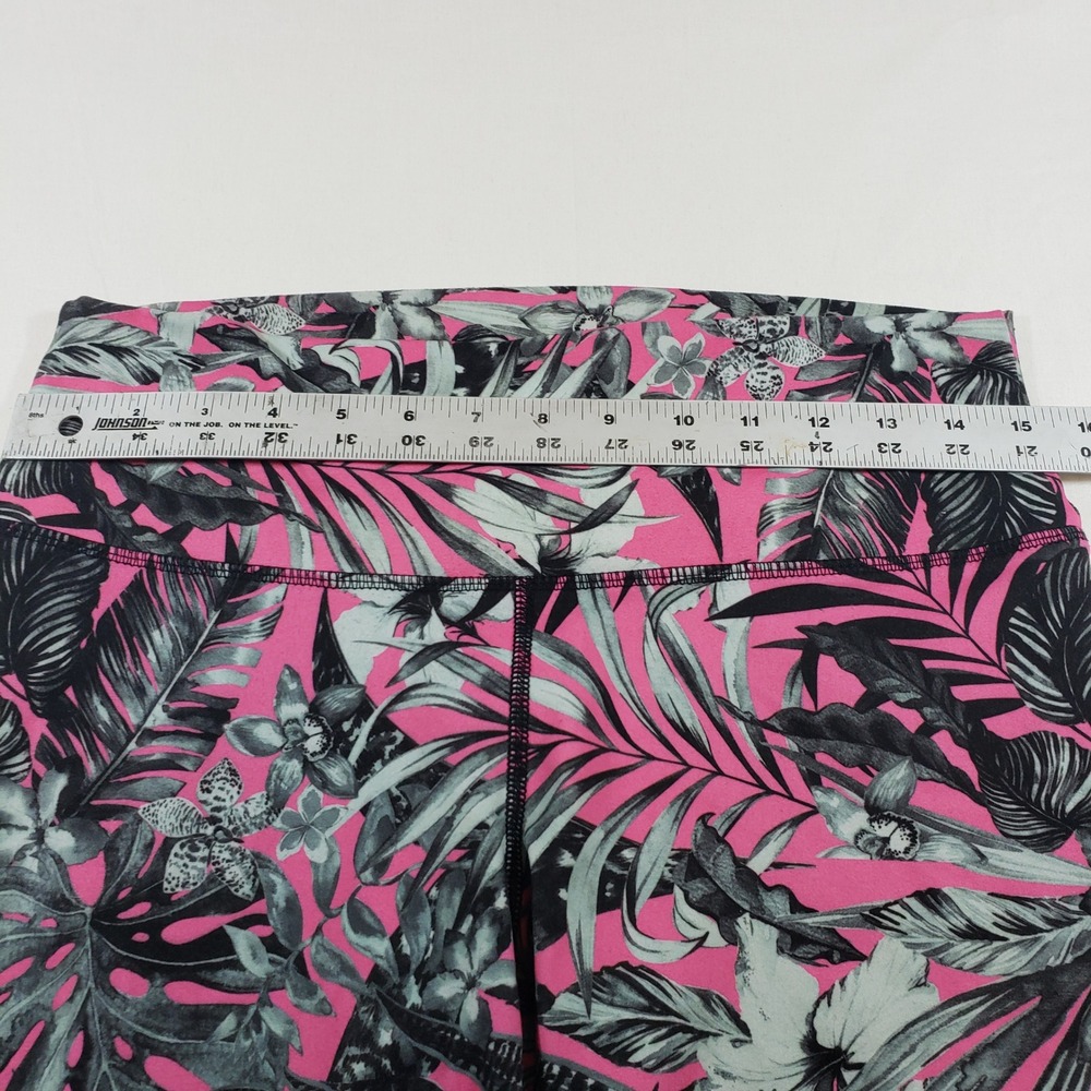 EVCR Tropical Leaf Print High‎ Waist Leggings Size L - Picture 4 of 6